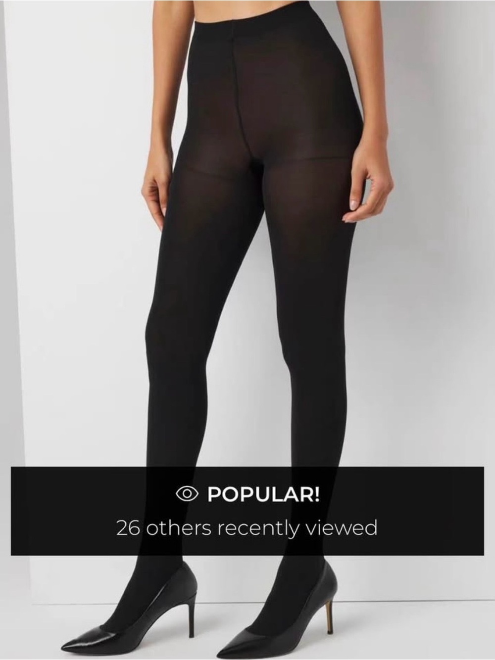 White House Black Market Black Opaque Control Top Tights S/M - unopened